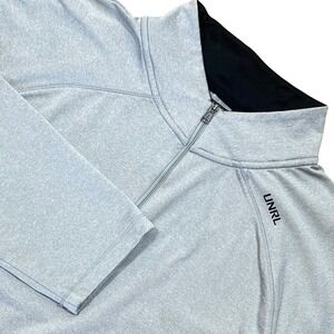 UNRL Quarter Zip 1/4 Pullover Mens 2XL Gray Performance Stretch Golf Athletic